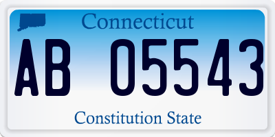 CT license plate AB05543