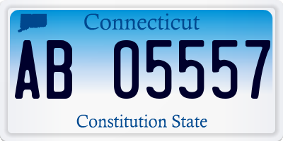 CT license plate AB05557