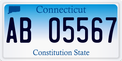 CT license plate AB05567
