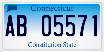 CT license plate AB05571