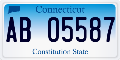 CT license plate AB05587