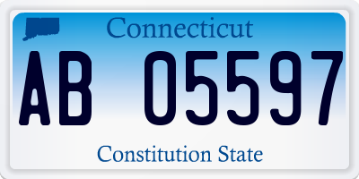 CT license plate AB05597