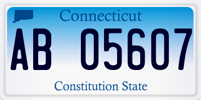 CT license plate AB05607