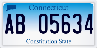 CT license plate AB05634