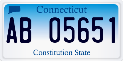 CT license plate AB05651