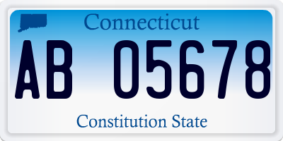 CT license plate AB05678