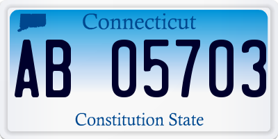 CT license plate AB05703