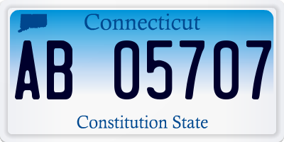 CT license plate AB05707
