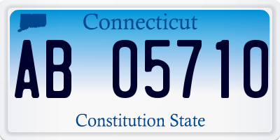 CT license plate AB05710