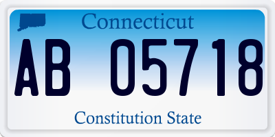 CT license plate AB05718