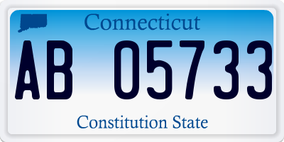 CT license plate AB05733