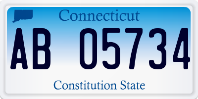 CT license plate AB05734