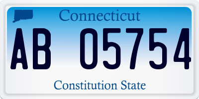 CT license plate AB05754
