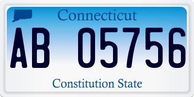 CT license plate AB05756