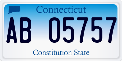 CT license plate AB05757