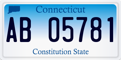 CT license plate AB05781