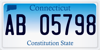 CT license plate AB05798