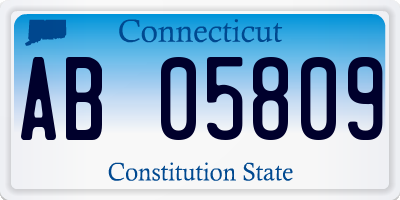 CT license plate AB05809