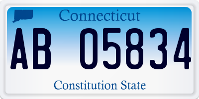 CT license plate AB05834