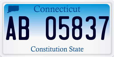 CT license plate AB05837