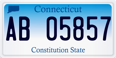 CT license plate AB05857