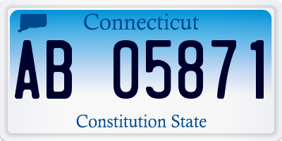 CT license plate AB05871