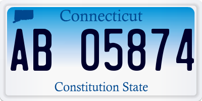 CT license plate AB05874