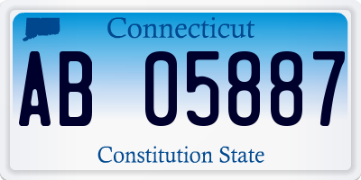 CT license plate AB05887