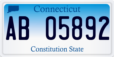 CT license plate AB05892