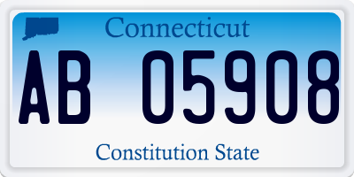 CT license plate AB05908