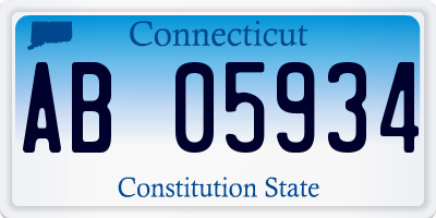 CT license plate AB05934