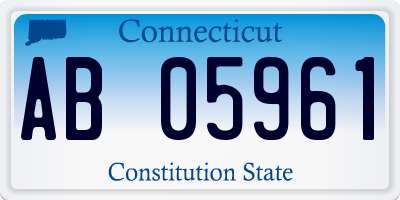 CT license plate AB05961