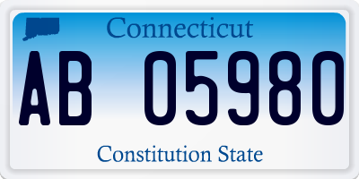 CT license plate AB05980