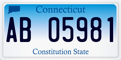 CT license plate AB05981