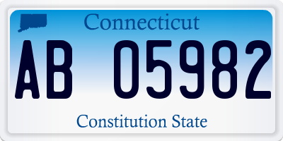 CT license plate AB05982