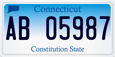 CT license plate AB05987