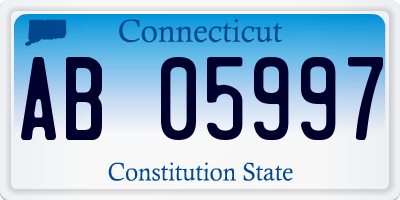 CT license plate AB05997