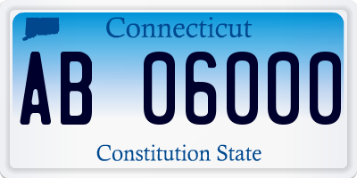 CT license plate AB06000