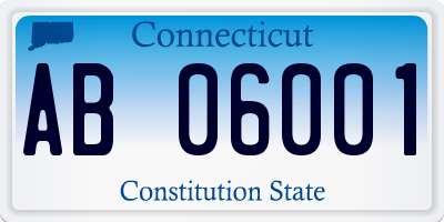 CT license plate AB06001