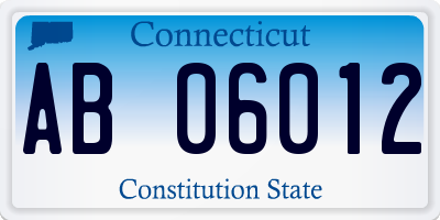 CT license plate AB06012