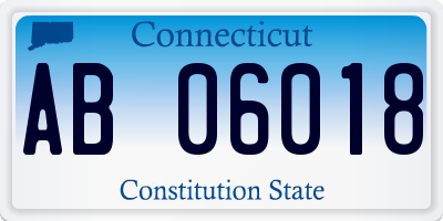 CT license plate AB06018