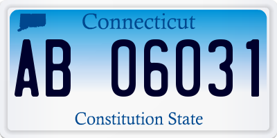 CT license plate AB06031