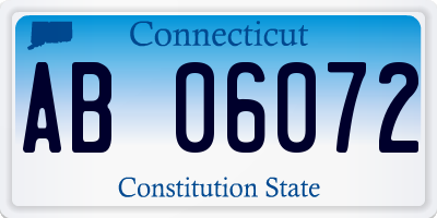 CT license plate AB06072