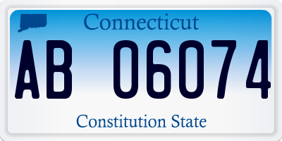 CT license plate AB06074