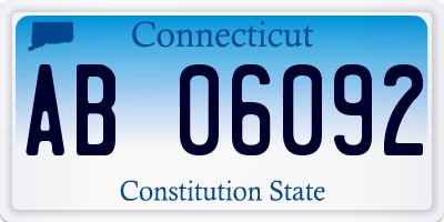 CT license plate AB06092