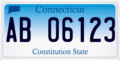 CT license plate AB06123