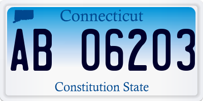 CT license plate AB06203