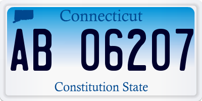 CT license plate AB06207