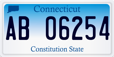 CT license plate AB06254