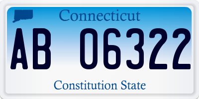 CT license plate AB06322